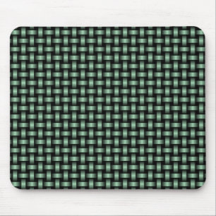 Green Black Weave Pattern Mousepad