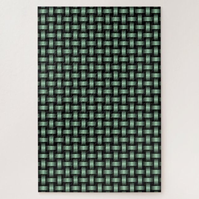 Green Black Weave Pattern Puzzle (Vertikal)