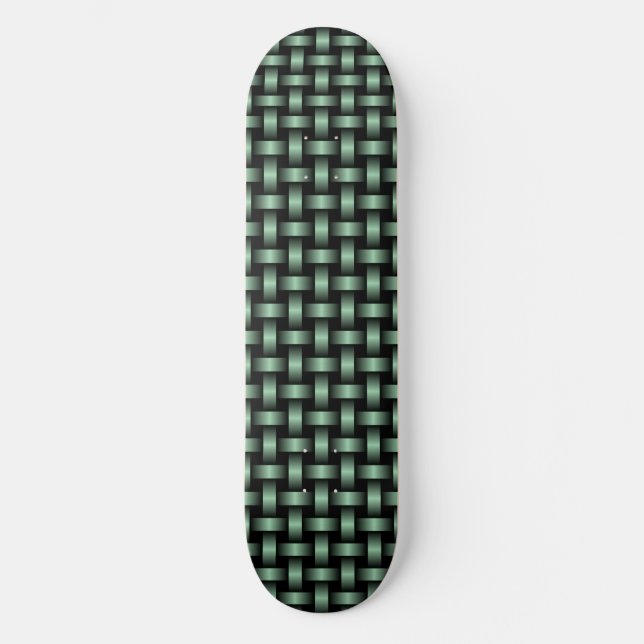 Green Black Weave Pattern Skateboard (Vorderseite)
