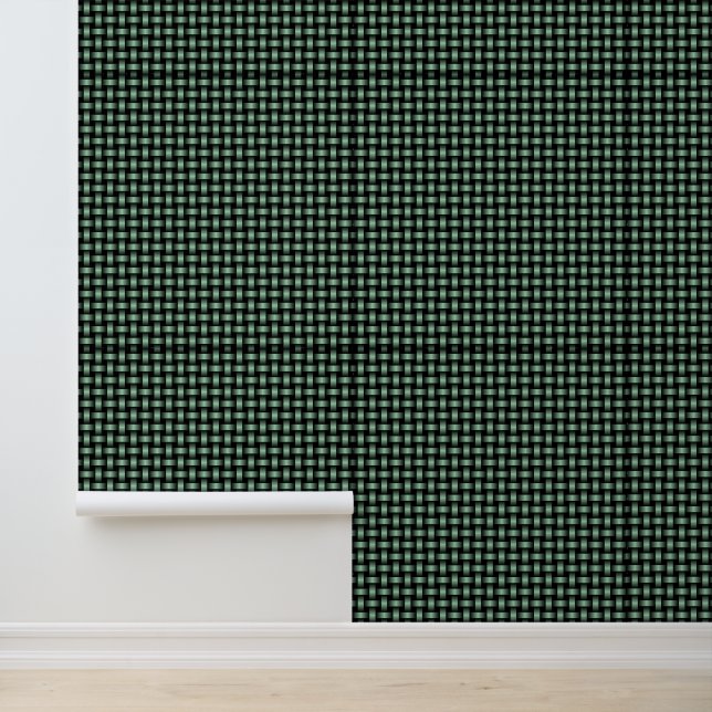 Green Black Weave Pattern Tapete (Anwendung)