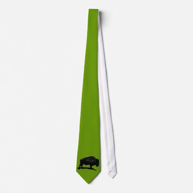 Green, Black & White Buffalo Neck Ties Krawatte (Vorderseite)