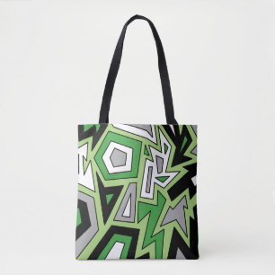 Green Black White Gray Aro Geometric Abstract