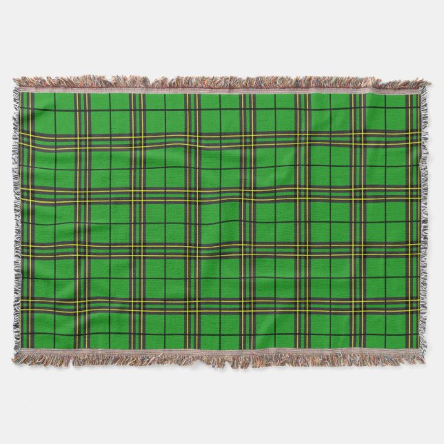 Green Black Yellow Tartan Decke (Vorderseite)