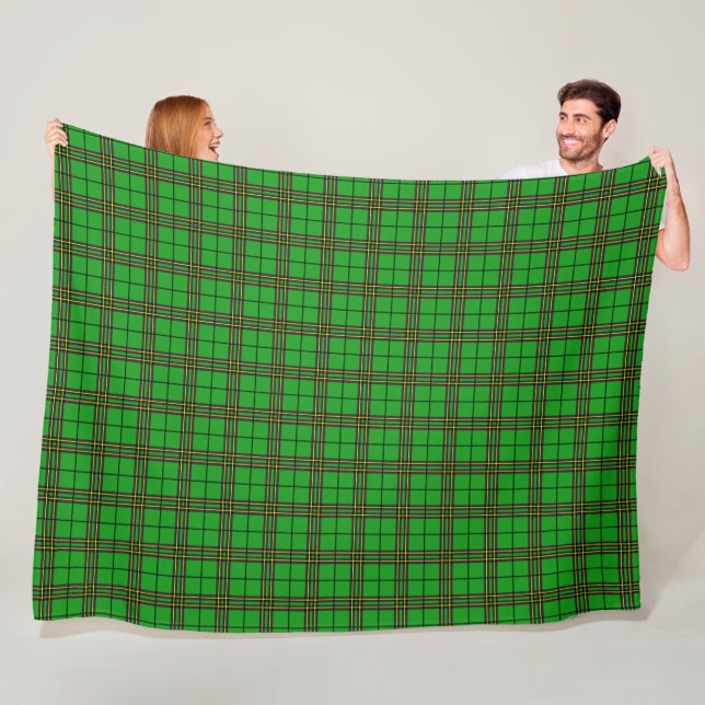 Green Black Yellow Tartan Fleecedecke (Beispiel)