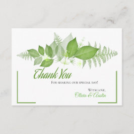 Green Blätter Foliage Botanical Vielen Dank Begleitkarte