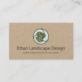 Green Blätter Landscape Designer Logo Kraft Visitenkarte