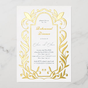 Green Blätter Probe Dinner Folieneinladung