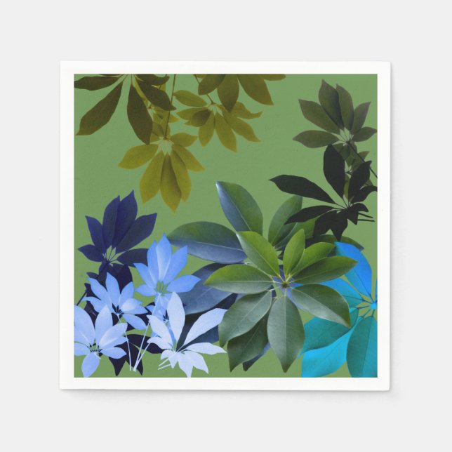 Green Blätter Standard Cocktail Napkin Serviette (Vorderseite)