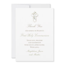 Green Blätter White Cross Dankeschön Karte