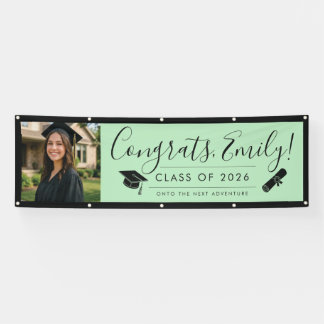 GREEN & BLK 2026 | Graduation Banner with Photo