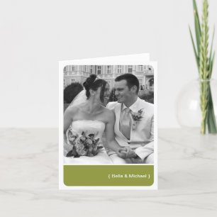 Green Block Round Corner Modernes Foto Vielen Dank Dankeskarte