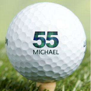 Green Blue 55. Geburtstag - 55 Jahre kariertes Ges Golfball