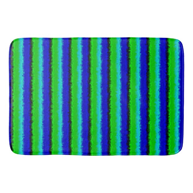 Green Blue abstrakt 3D Regenbogenmuster Badematte (Vorderseite)