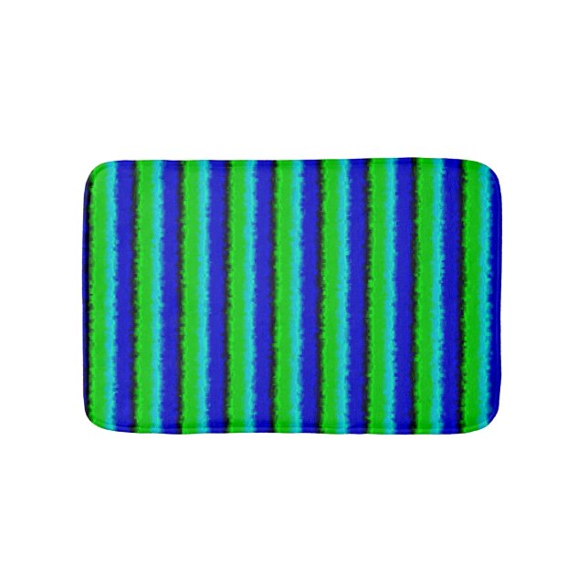 Green Blue abstrakt 3D Regenbogenmuster Badematte (Vorderseite)