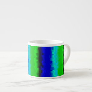 Green Blue abstrakt 3D Regenbogenmuster Espressotasse