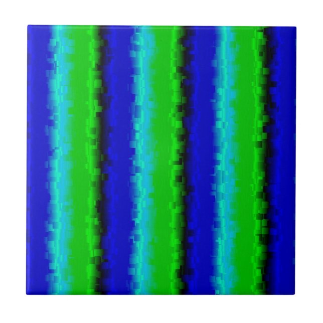 Green Blue abstrakt 3D Regenbogenmuster Fliese (Vorderseite)