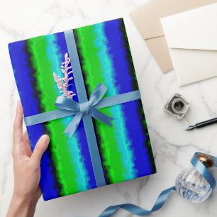 Green Blue abstrakt 3D Regenbogenmuster Geschenkpapier