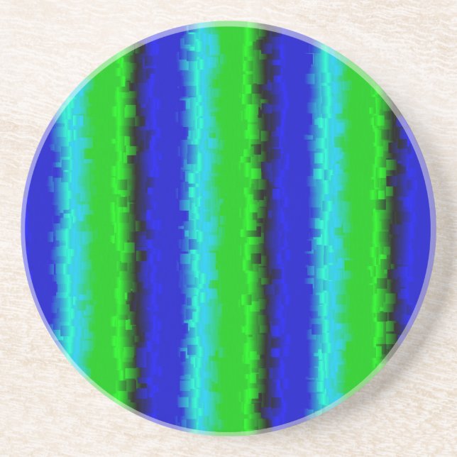 Green Blue abstrakt 3D Regenbogenmuster Getränkeuntersetzer (Vorne)