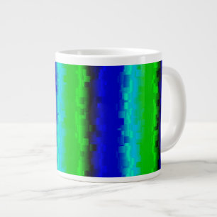 Green Blue abstrakt 3D Regenbogenmuster Jumbo-Tasse