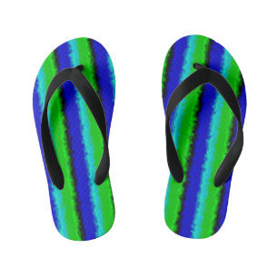 Green Blue abstrakt 3D Regenbogenmuster Kinderbadesandalen