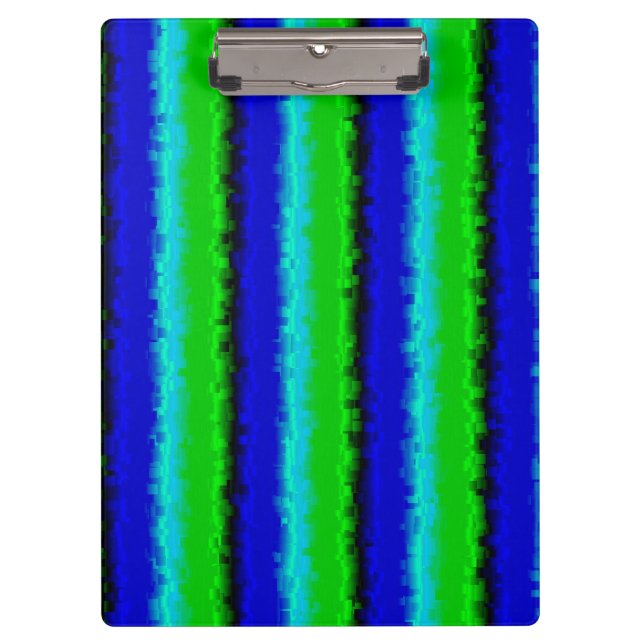 Green Blue abstrakt 3D Regenbogenmuster Klemmbrett (Vorderseite)