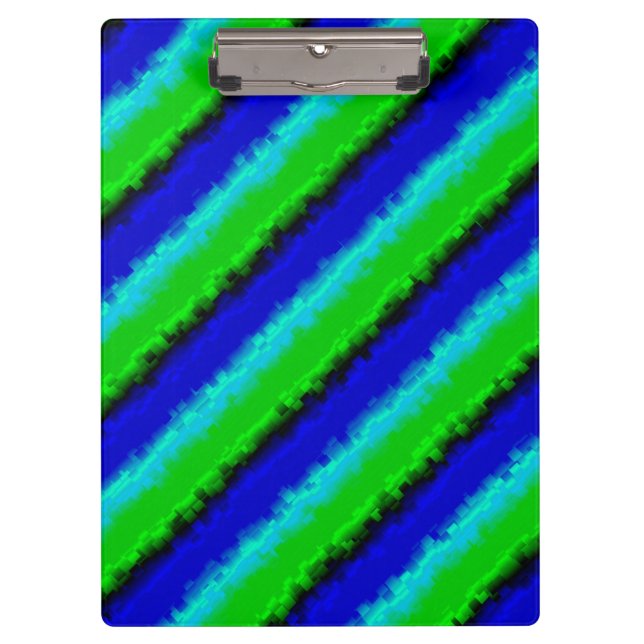Green Blue abstrakt 3D Regenbogenmuster Klemmbrett (Vorderseite)