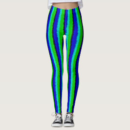 Green Blue abstrakt 3D Regenbogenmuster Leggings