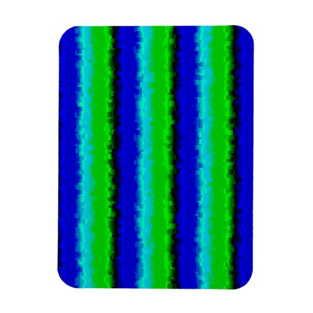 Green Blue abstrakt 3D Regenbogenmuster Magnet (Vertikal)