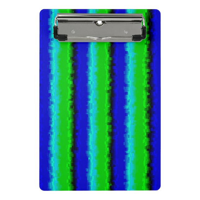 Green Blue abstrakt 3D Regenbogenmuster Mini Klemmbrett (Vorderseite)