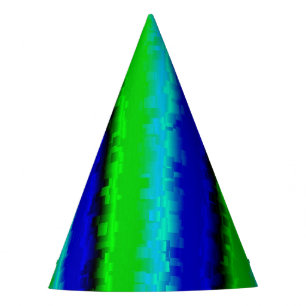 Green Blue abstrakt 3D Regenbogenmuster Partyhütchen