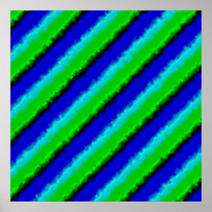 Green Blue abstrakt 3D Regenbogenmuster Poster