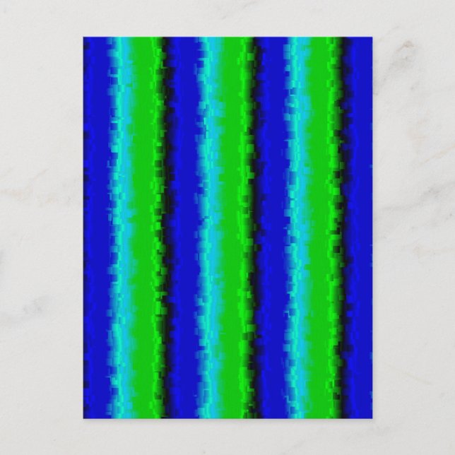 Green Blue abstrakt 3D Regenbogenmuster Postkarte (Vorderseite)