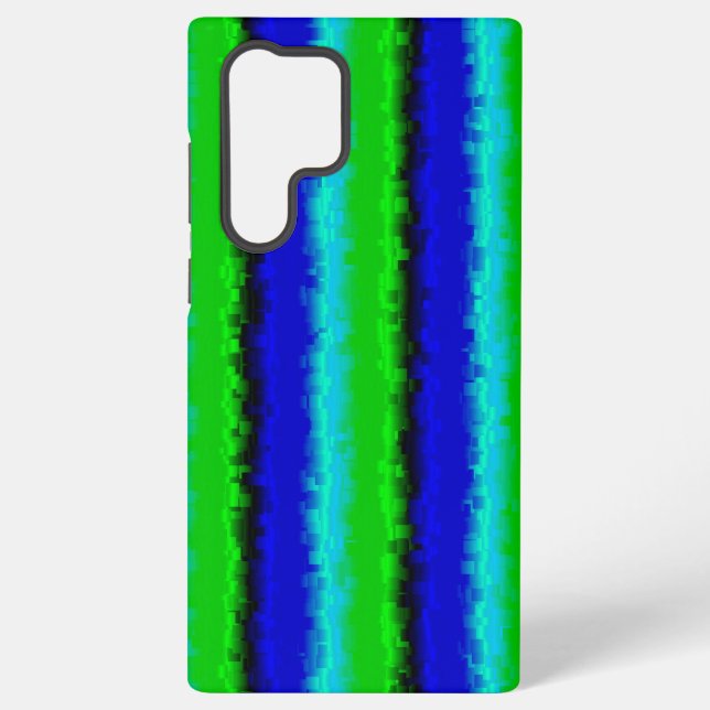Green Blue abstrakt 3D Regenbogenmuster Samsung Galaxy Hülle (Rückseite)