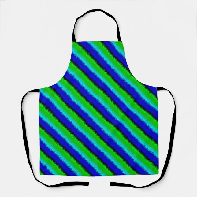 Green Blue abstrakt 3D Regenbogenmuster Schürze (Vorderseite)