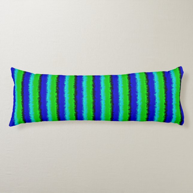 Green Blue abstrakt 3D Regenbogenmuster Seitenschläferkissen (Vorderseite)