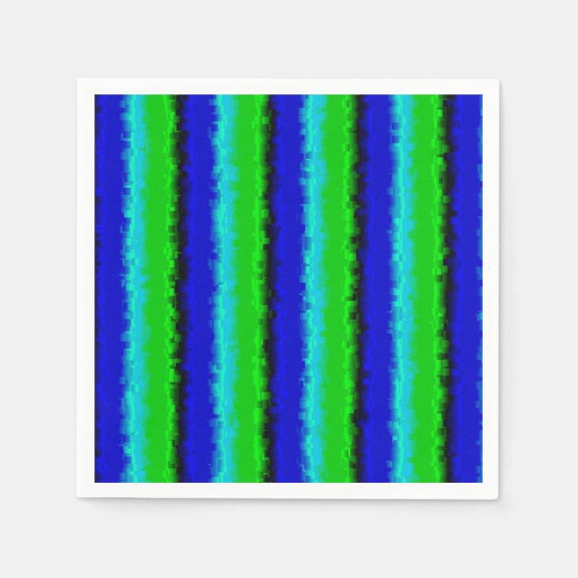 Green Blue abstrakt 3D Regenbogenmuster Serviette (Vorderseite)