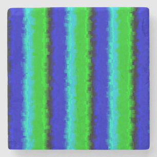 Green Blue abstrakt 3D Regenbogenmuster Steinuntersetzer