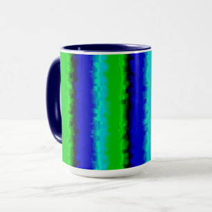Green Blue abstrakt 3D Regenbogenmuster Tasse