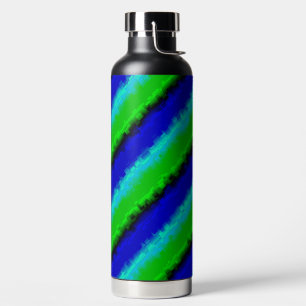 Green Blue abstrakt 3D Regenbogenmuster Trinkflasche