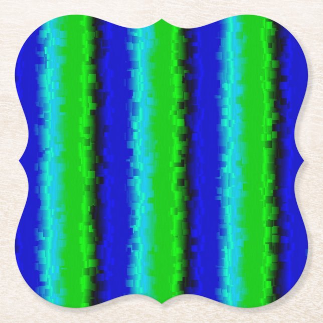 Green Blue abstrakt 3D Regenbogenmuster Untersetzer (Vorderseite)