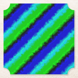 Green Blue abstrakt 3D Regenbogenmuster Untersetzer