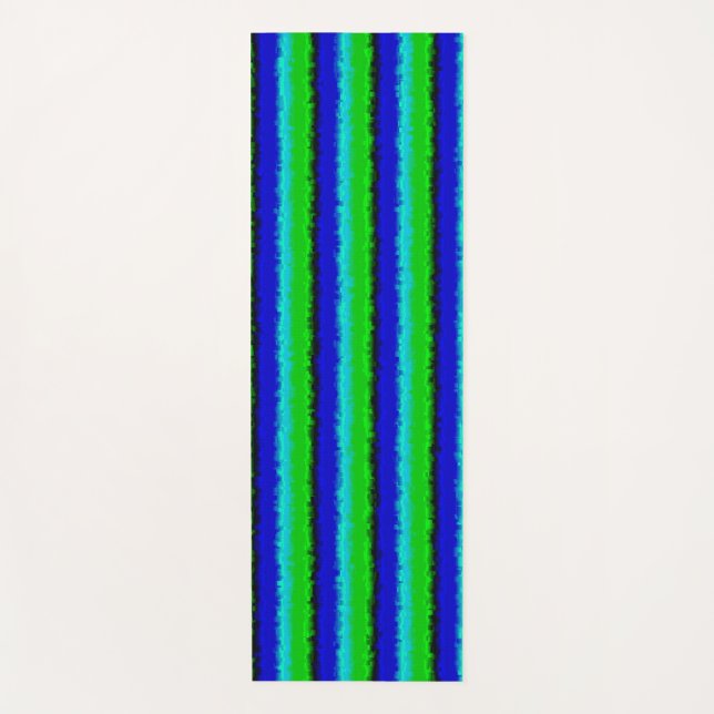 Green Blue abstrakt 3D Regenbogenmuster Yogamatte (Vorderseite)