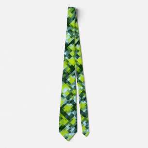 Green Blue Aquamarin Mosaik Muster Krawatte