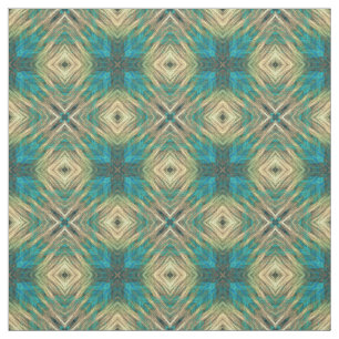 Green Blue Aquamarin Türkise Aztec Mosaikmuster Stoff