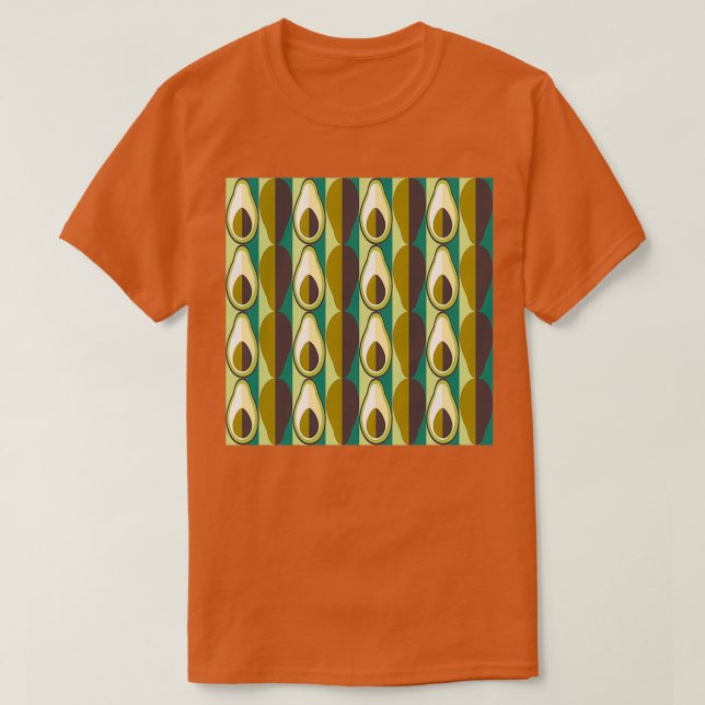 Green Blue Avocado Pattern T-Shirt (Design vorne)