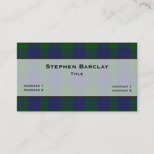 Green & Blue Barclay Tartan Kariert Custom Visitenkarte