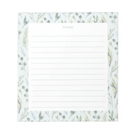 Green Blue Botancolor Florals Notepad Notizblock
