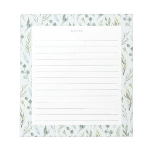 Green Blue Botancolor Florals Notepad Notizblock