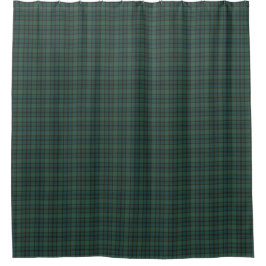 Green Blue Burgundy Tartan Plaid Shower Curtain Duschvorhang