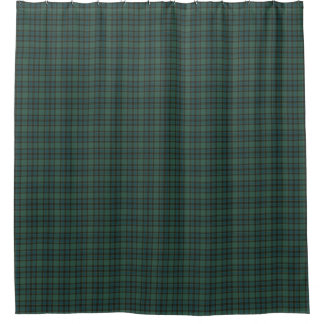 Green Blue Burgundy Tartan Plaid Shower Curtain Duschvorhang